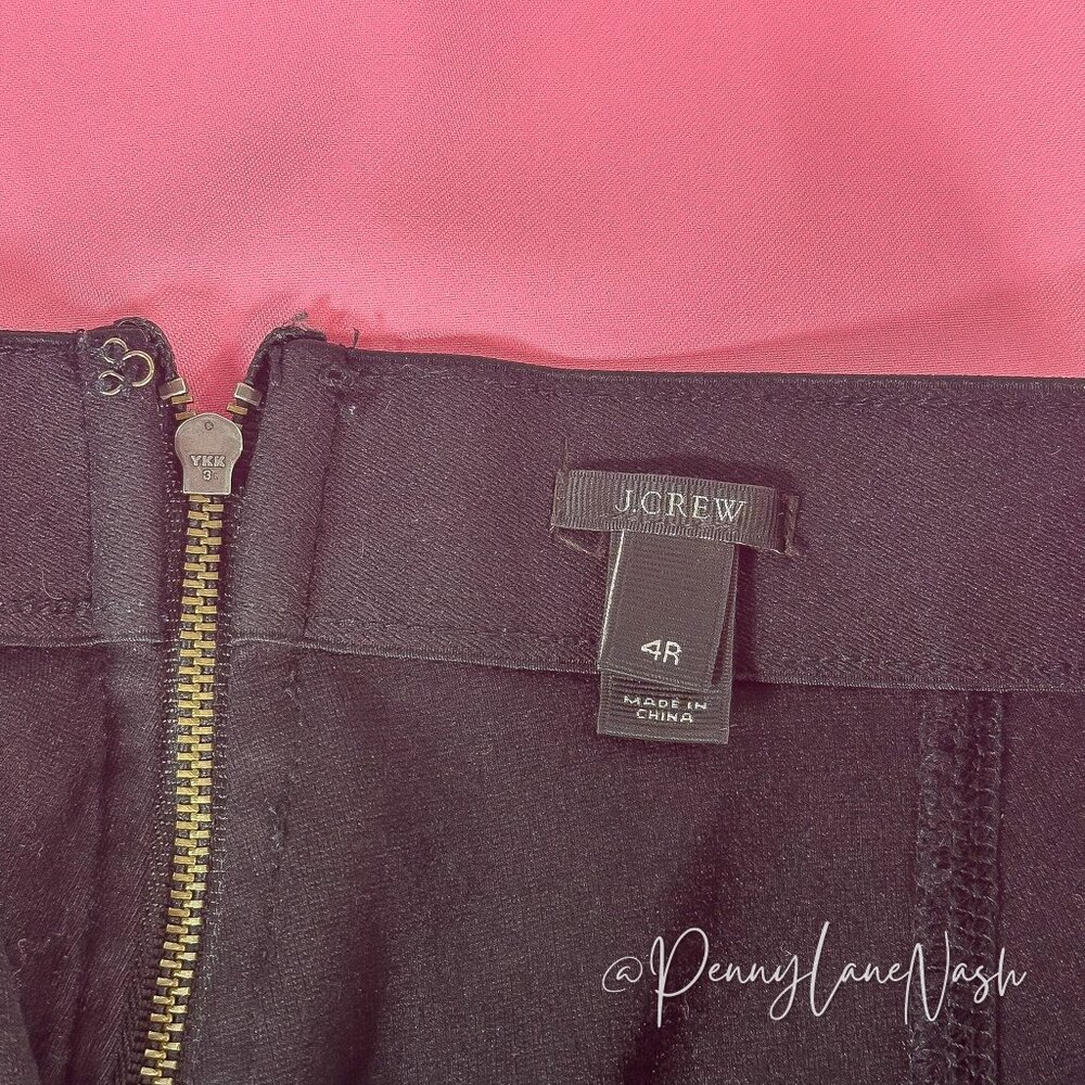 J.Crew Pixie Ponte Zip Back Legging Black Size 4R - Picture 8 of 9